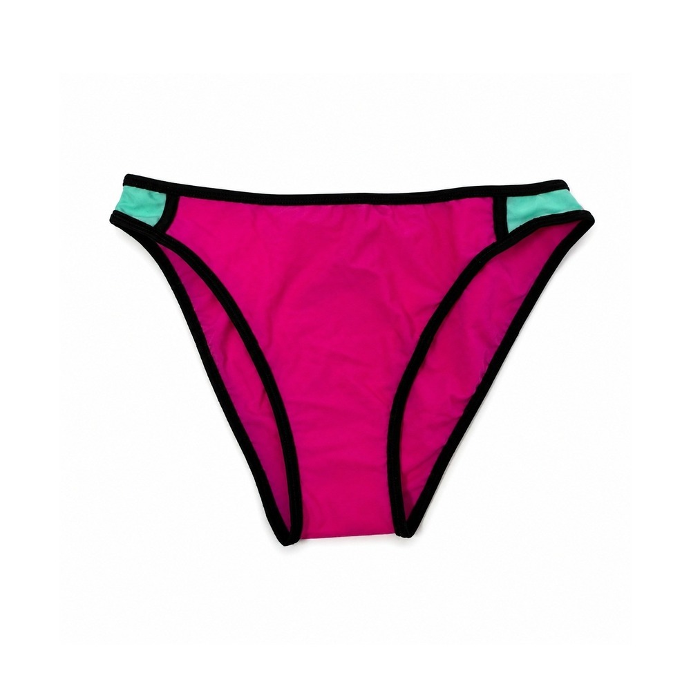 Unbranded Hot Pink Mint Green Colorblock Bikini Bottom Swimwear Size L NWOT
